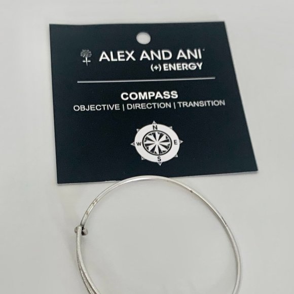 Alex and Ani Silver Compass Charm Bangle - Picture 3 of 4